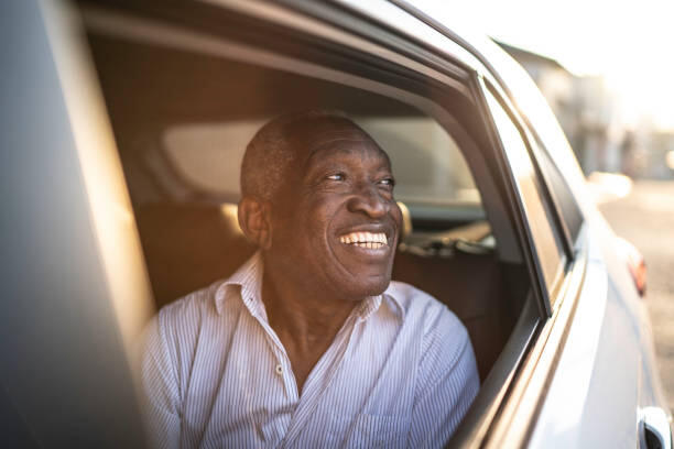 Senior in a car